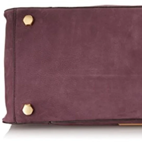 🆕 Rebecca Minkoff Regan Nubuck Leather Satchel - Picture 5 of 8